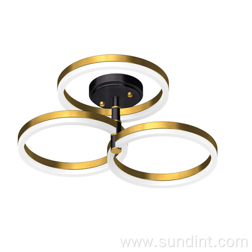 Modern Stylish Gold LED Semi-flush Mount